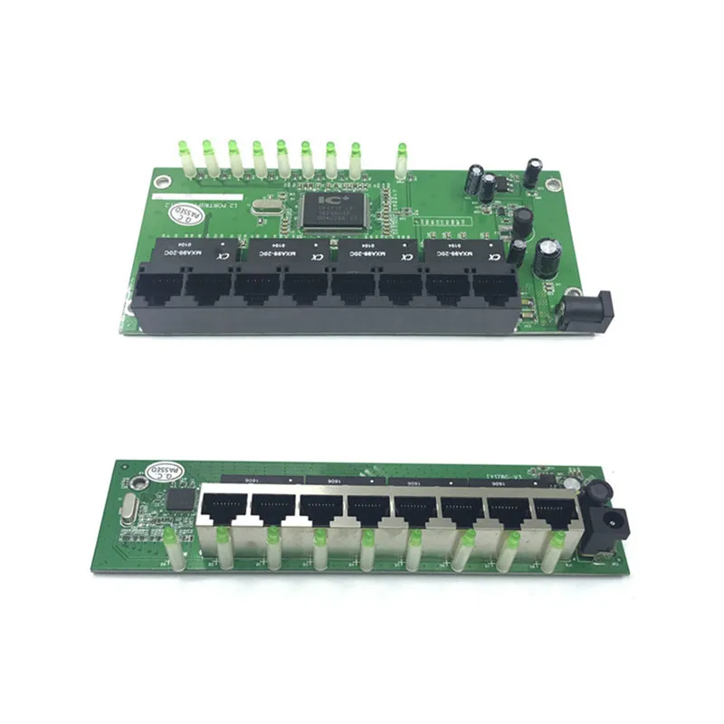 OEM 10 / 100mbps RJ45 8 Port Fast Ethernet Switch modulis Lan Hub MUMS, EU Plug 5v Adapteris Maitinimo Tinklo Jungiklio plokštė Nuotrauka 0