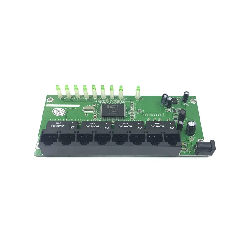 OEM 10 / 100mbps RJ45 8 Port Fast Ethernet Switch modulis Lan Hub MUMS, EU Plug 5v Adapteris Maitinimo Tinklo Jungiklio plokštė Nuotrauka 1