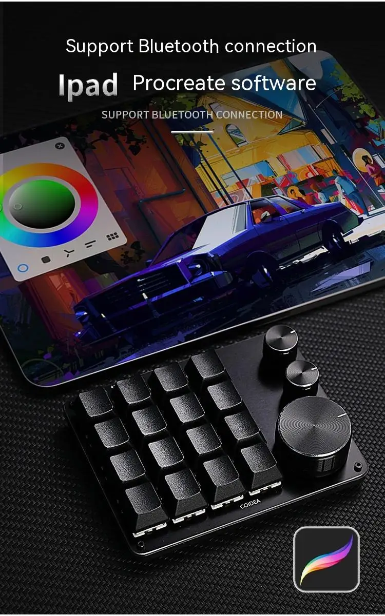 COIDEA KEY6X Mini Mechaninė Klaviatūra, Dvi Rankenos Trys Režimo Dizaineris Pritaikyti Klaviatūrą RGB Apšvietimu Projektas Pc Win Mac Office Laptop Nuotrauka 2