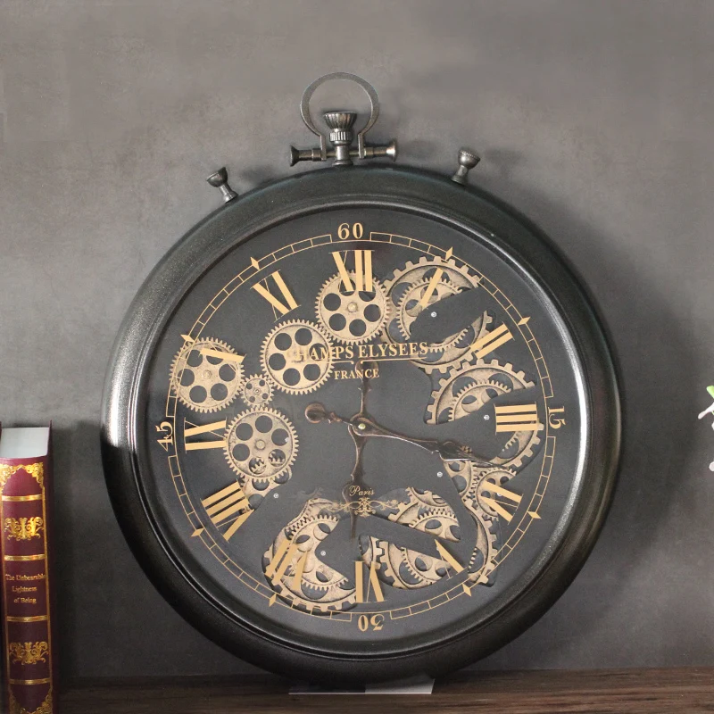 Retro Amerikos Sieninis Laikrodis Kambarį Europos Silent Didelių Kūrybinių Įrankių Laikrodis Dekoratyviniai Metalo Sieninis Laikrodis Nuotrauka 0