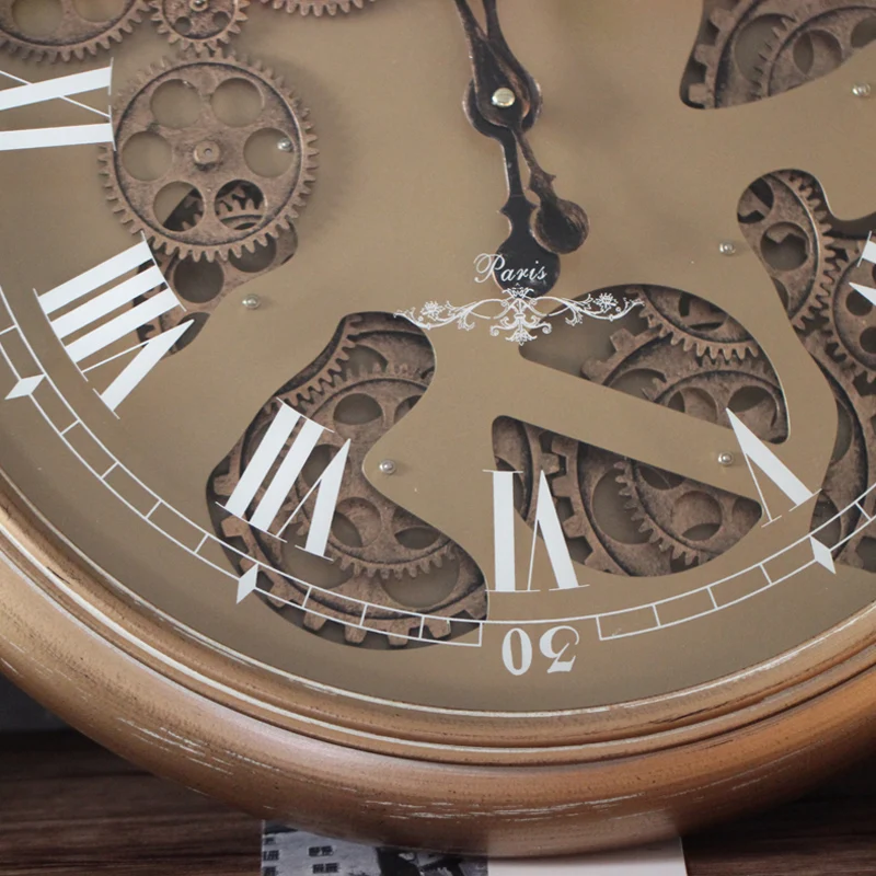 Retro Amerikos Sieninis Laikrodis Kambarį Europos Silent Didelių Kūrybinių Įrankių Laikrodis Dekoratyviniai Metalo Sieninis Laikrodis Nuotrauka 4