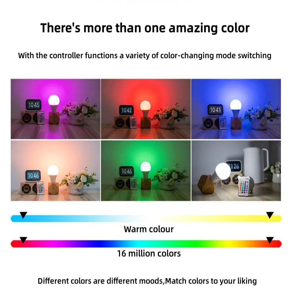 RGB Šviesos Lemputė E27 spalvotu LED Pakeisti Spalvą Lempos RGBW Smart Lemputės 5W 10W 15W IR Nuotolinio Valdymo Tamsos Namų Kalėdų Šviesos Nuotrauka 3