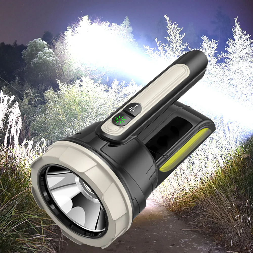 Didelės Galios LED Žibintuvėlis COB Darbas Žibintai USB Įkrovimo Galingas Prožektorius Su šoniniu Šviesos Lauko Kempingas Žvejybos Fakelas Nuotrauka 1