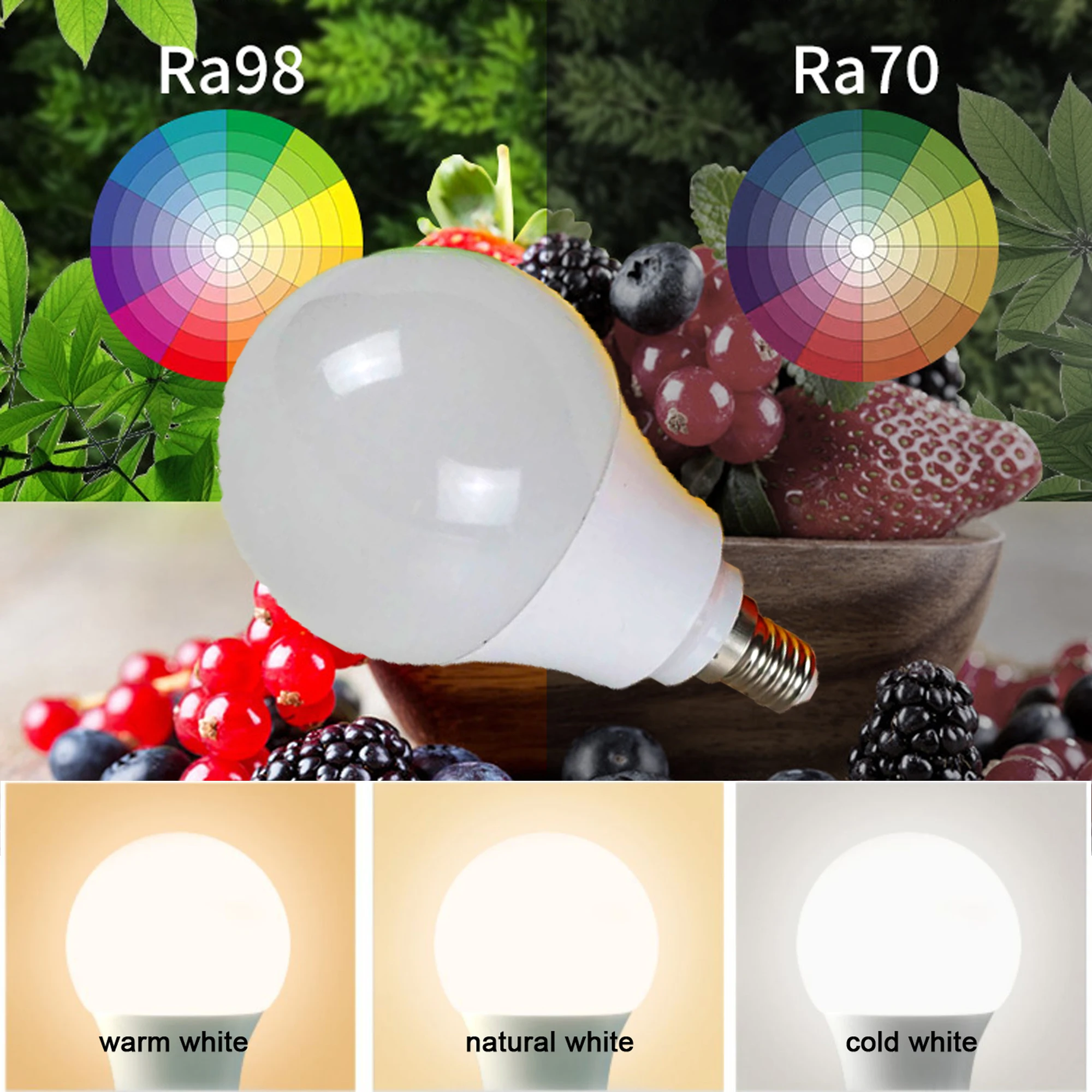 Aukštos CRI RA 95-98 LED Vaikai lempos Lemputė E14 Bazės Tipas Šalta Balta 6000K Natūrali Balta 4000 K Šiltai Balta 3000K 600lm - 1200lm Nuotrauka 0