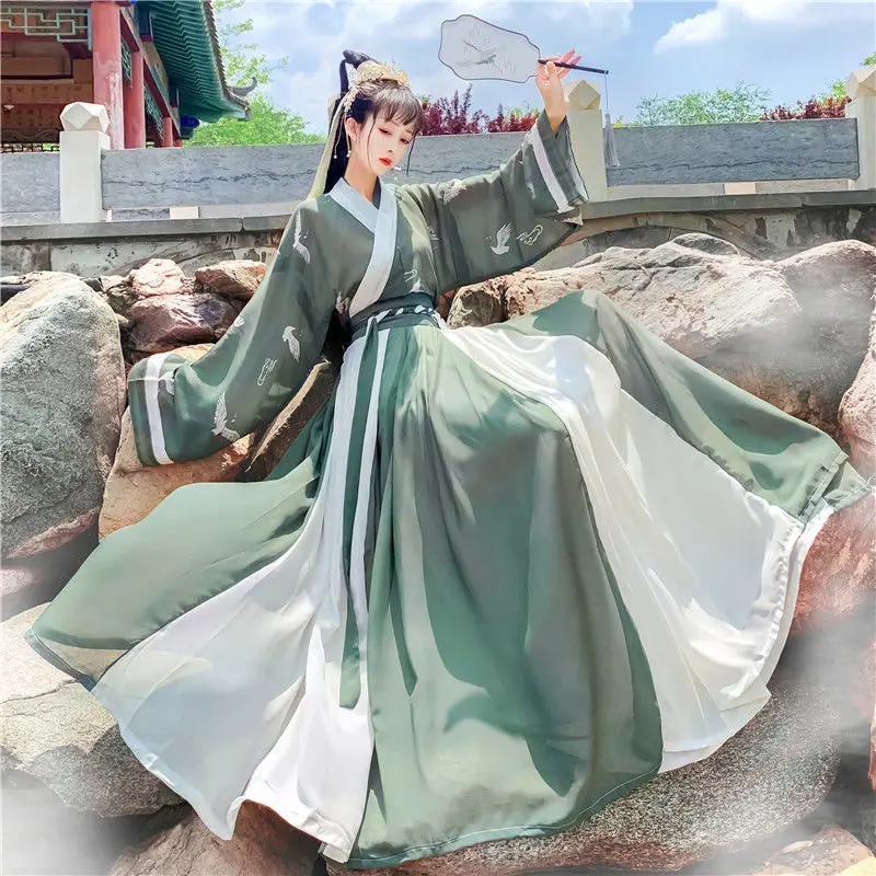 Tradicinis Moterų Siuvinėjimo Hanfu Suknelė Senovės Kinų Stiliaus Etape Kostiumas Gražus Šokis Hanfu Originale Princesė Komplektai Nuotrauka 0