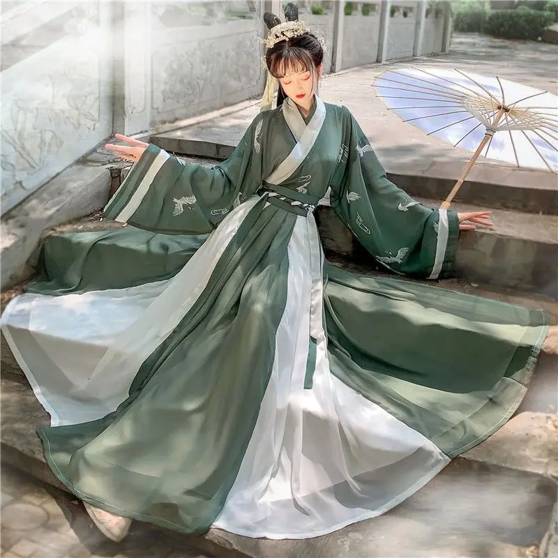 Tradicinis Moterų Siuvinėjimo Hanfu Suknelė Senovės Kinų Stiliaus Etape Kostiumas Gražus Šokis Hanfu Originale Princesė Komplektai Nuotrauka 1
