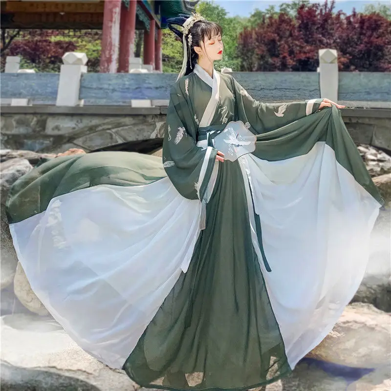 Tradicinis Moterų Siuvinėjimo Hanfu Suknelė Senovės Kinų Stiliaus Etape Kostiumas Gražus Šokis Hanfu Originale Princesė Komplektai Nuotrauka 2