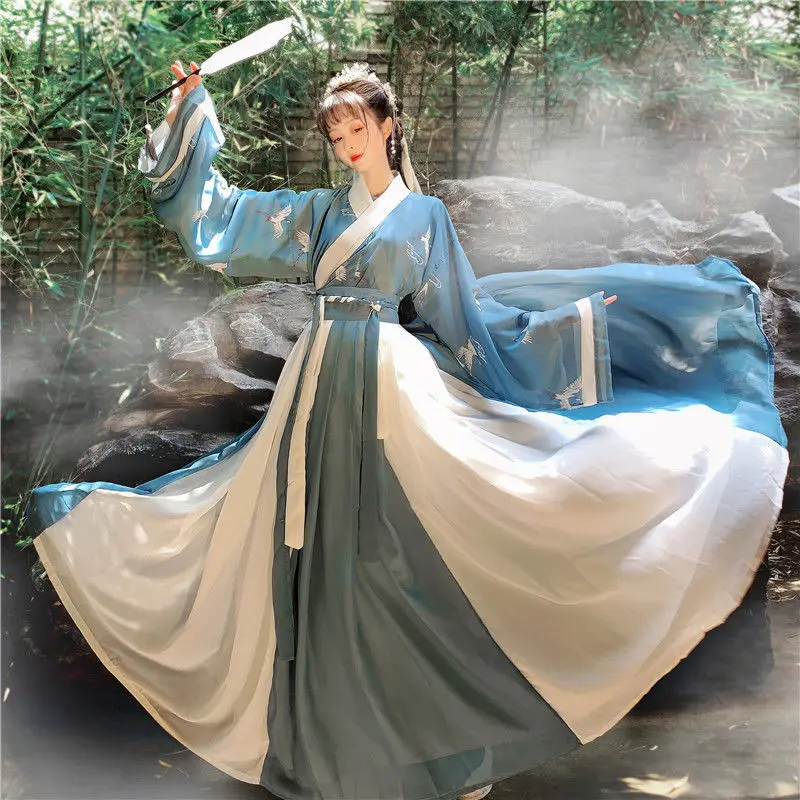 Tradicinis Moterų Siuvinėjimo Hanfu Suknelė Senovės Kinų Stiliaus Etape Kostiumas Gražus Šokis Hanfu Originale Princesė Komplektai Nuotrauka 3