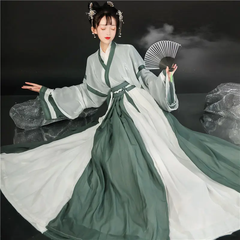 Tradicinis Moterų Siuvinėjimo Hanfu Suknelė Senovės Kinų Stiliaus Etape Kostiumas Gražus Šokis Hanfu Originale Princesė Komplektai Nuotrauka 4