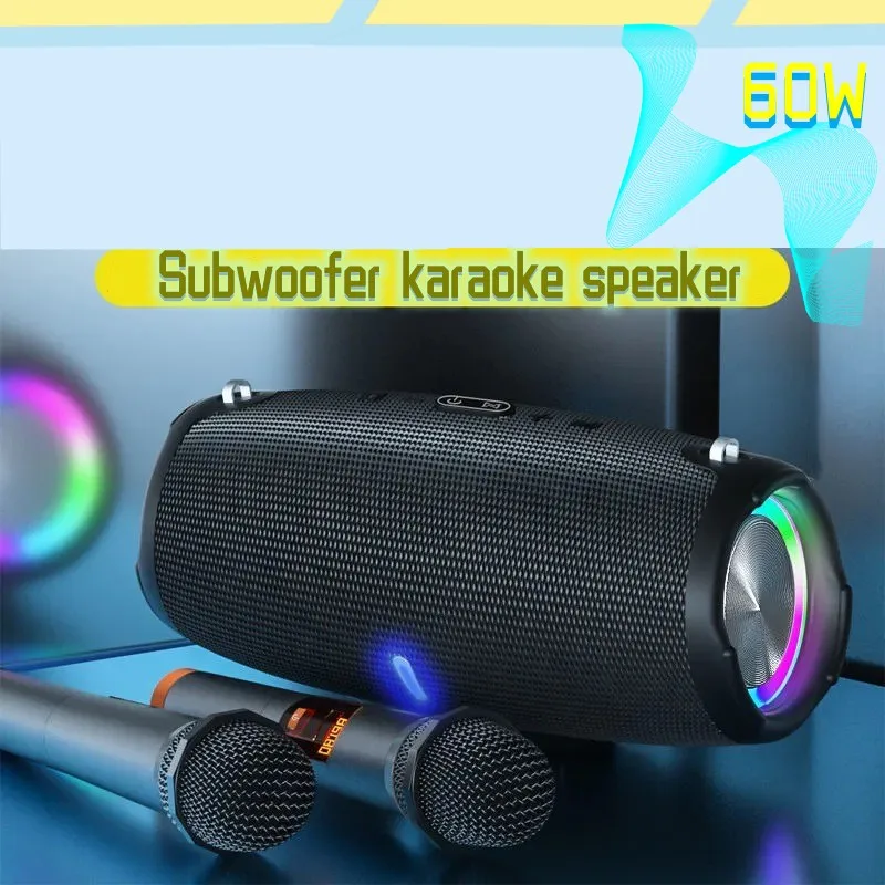 60W Naujas Didelio galingumo Portable Bluetooth Speaker Bevielis Mikrofonas 360 Stereo AUX Išorės Garso TF Hands-free Skambinkite žemų dažnių garsiakalbis Nuotrauka 0