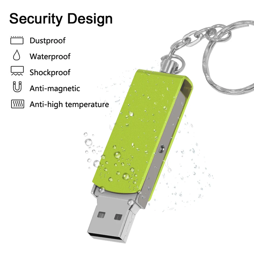 Nerūdijančio Plieno USB 2.0 Pen Drive 128 GB USB Flash Drive 16GB 32GB 64GB 4GB Pendrive USB Stick su Keychain 