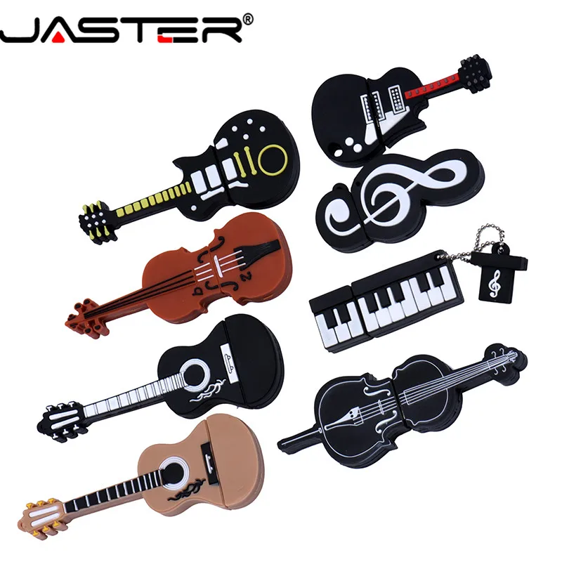 JASTER USB 2.0 8 stilių muzikos instrumentai, gitara, bosinė gitara, fortepijonas, smuikas klaviatūros pen ratai 4 GB 16GB 32GB 64GB USB flash drive Nuotrauka 0