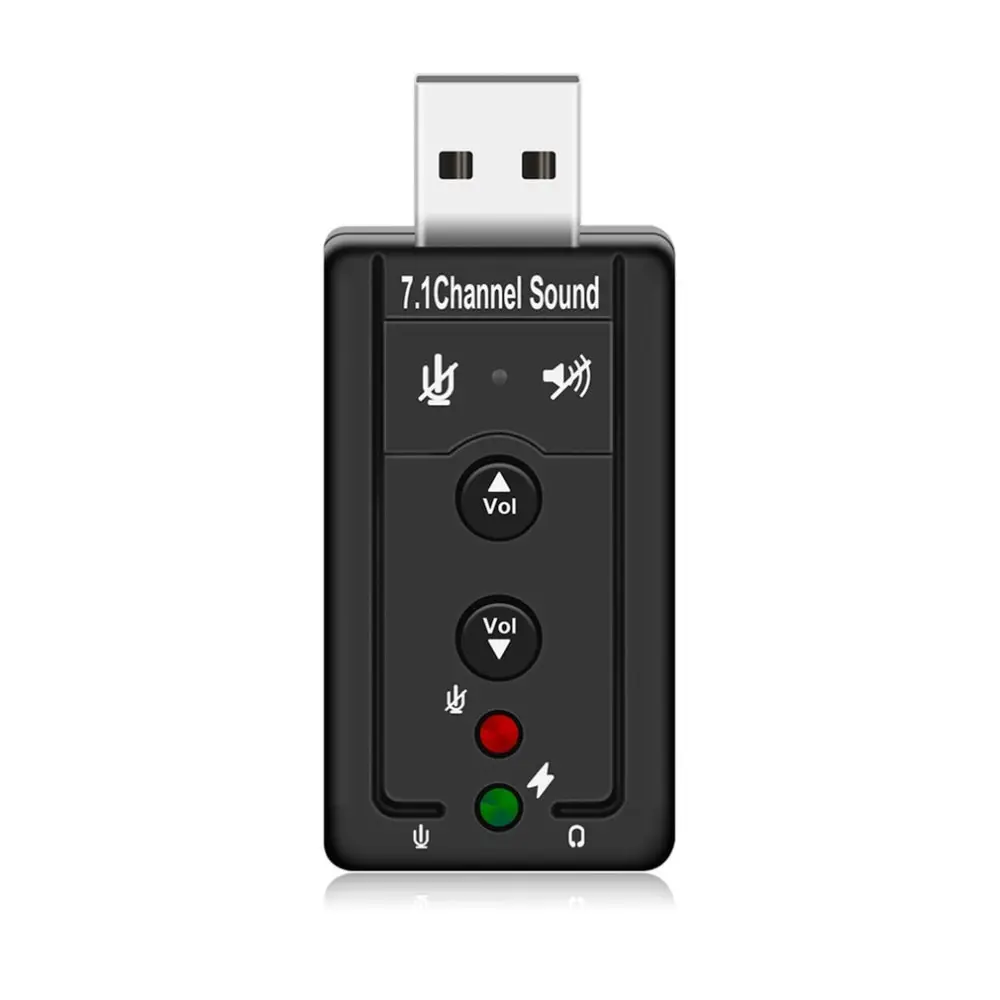 USB Šakotuvai, USB 2.0 Išorinė Garso plokštė 7.1 CH Audio Mini Adapteris Mygtuką Kontrolės 3.5 mm Ausinių MIKROFONAS Sąsaja Kompiuterio Komponentai Nuotrauka 0