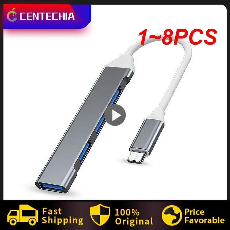 1~8PCS C HUB USB 3.0 HUB C Tipo 4 Port Multi Adapteris, Splitter OTG Macbook HUB 13 15 Oro Mi HUAWEI Kompiuterių Priedai Nuotrauka 0