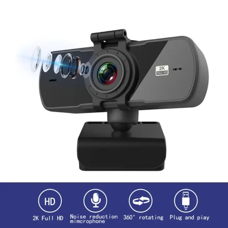 2K Kamera, 1080P Full HD Web Kamera su automatinio Fokusavimo funkcija Su Mikrofonu USB Web Cam PC Kompiuteris, Nešiojamas Desktop 