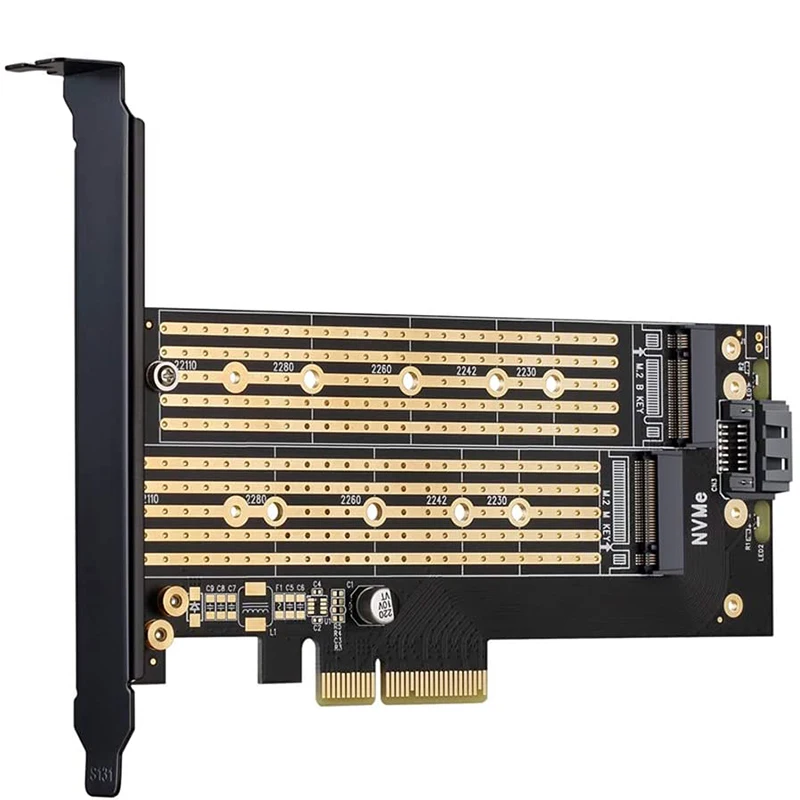 JEYI SK6 M. 2 Nvme SSD NGFF, KAD PCIE X4 Adapteris M Mygtukas B Mygtukas Dual Interface Card Bendradarbiavimą PCI Express 3.0 X4 2230-22110 Visi Dydis M. 2 Nuotrauka 0