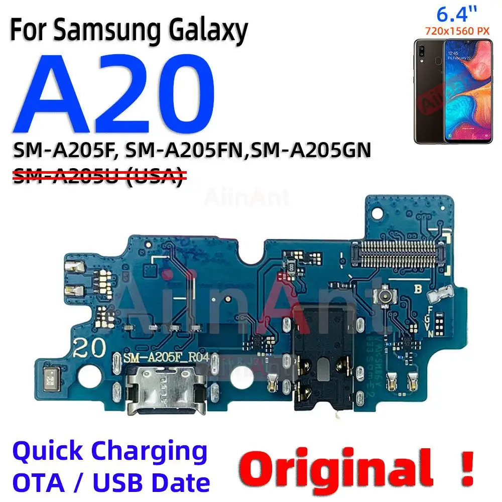 Originalus Apatinio Dock USB Data Greitas Įkroviklis Valdybos Įkrovimo Flex Kabelis Samsung Galaxy A20 A20e A20s A21 A21s A22 A23 A24 5G  Nuotrauka 1