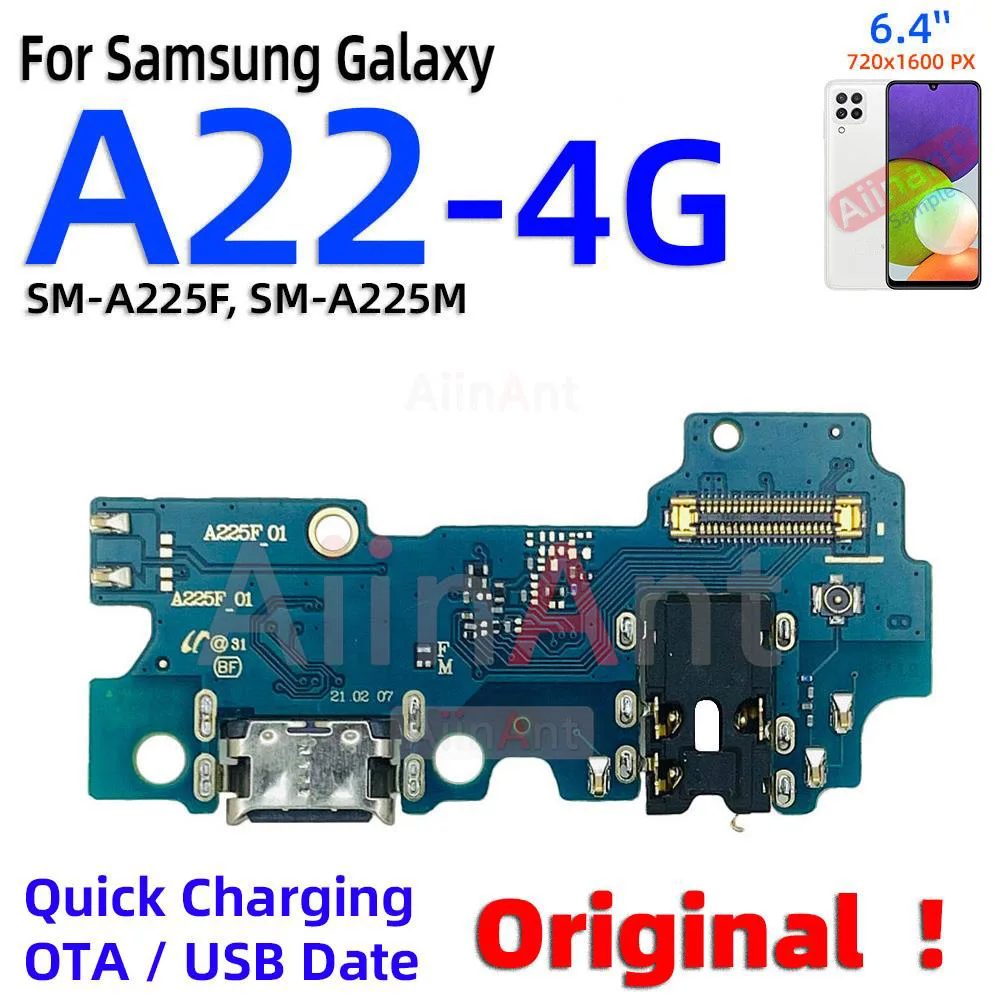 Originalus Apatinio Dock USB Data Greitas Įkroviklis Valdybos Įkrovimo Flex Kabelis Samsung Galaxy A20 A20e A20s A21 A21s A22 A23 A24 5G  Nuotrauka 3