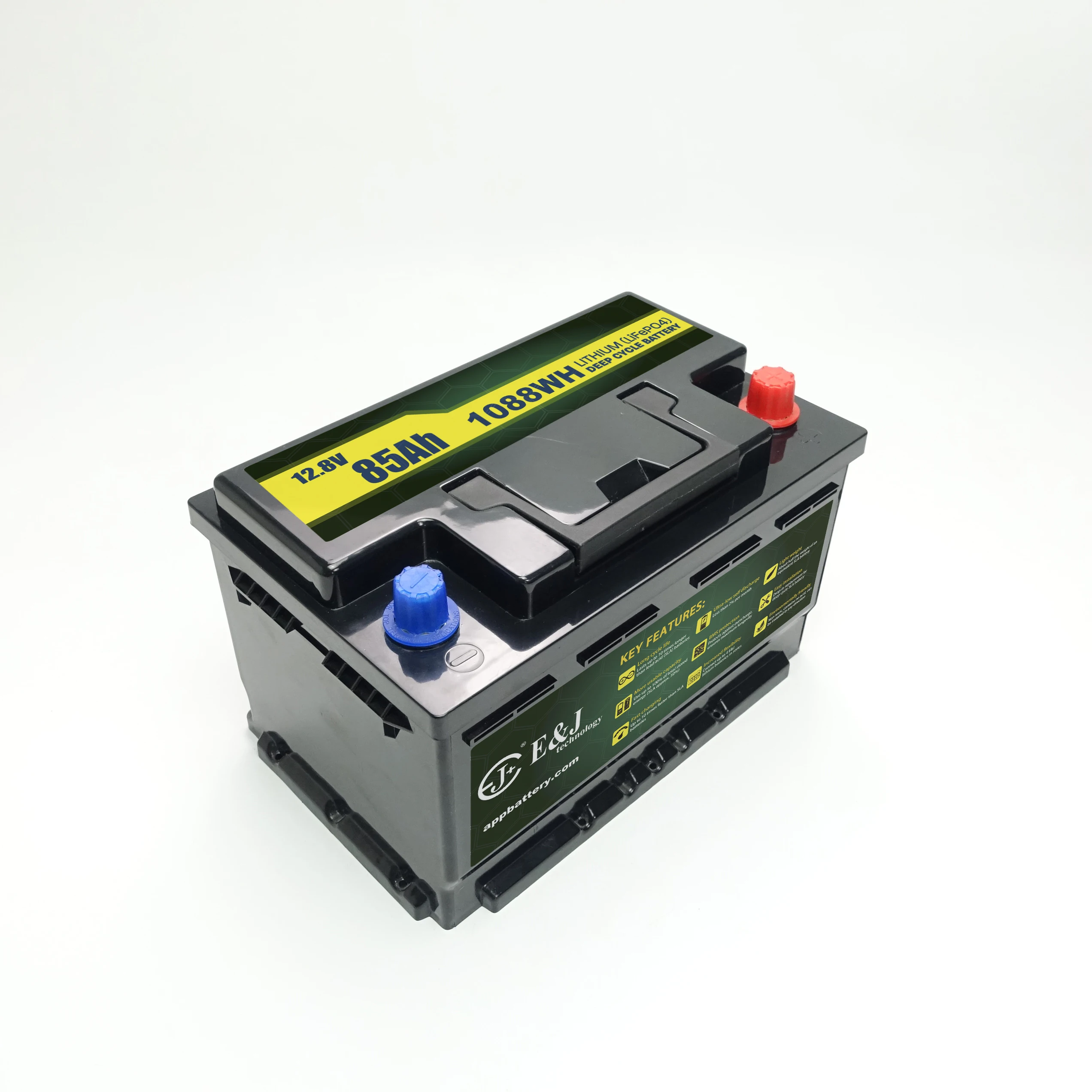 DIN 70/ 57217 ličio baterija 12.8 V 85Ah Lifepo4 Akumuliatorių 100A nuolat išleidimo Valtis, RV, saulės saugojimas Nuotrauka 1
