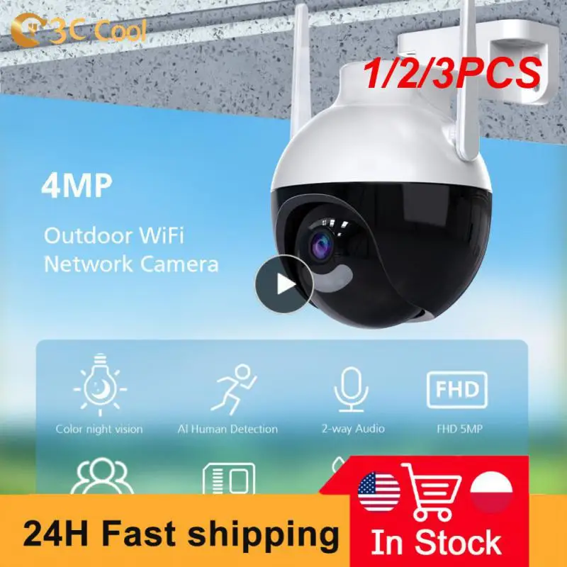 1/2/3PCS PTZ Wi-fi IP Kamera 4K AI Žmogaus Aptikimo Spalva Naktinio Matymo Garso ir Vaizdo Stebėjimo Kameros Lauko CCTV Saugumo Nuotrauka 0