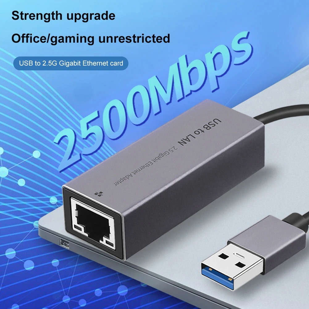 2.5 G 2500Mbps USB 3.0 Tinklo Kortelę, RJ45 Lan Ethernet Adapter Ratai Nemokamai Plug and Play Tipo C Gigabit Tinklo USB Keitiklis Nuotrauka 3