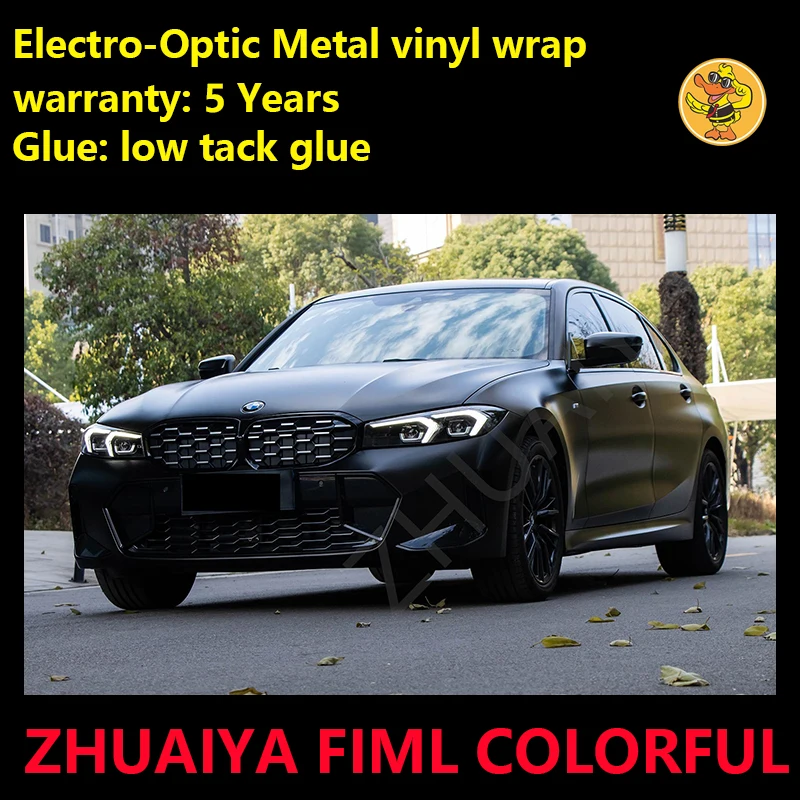 Metalo Black Elektro-optinių Metalo Vinilo Įvyniojimas Automobilių Vyniojimas, Apimantis Folija Oro Burbulas Nemokamai Žemas Kursas Glue1.52*18M/Roll 5x59ft Nuotrauka 0