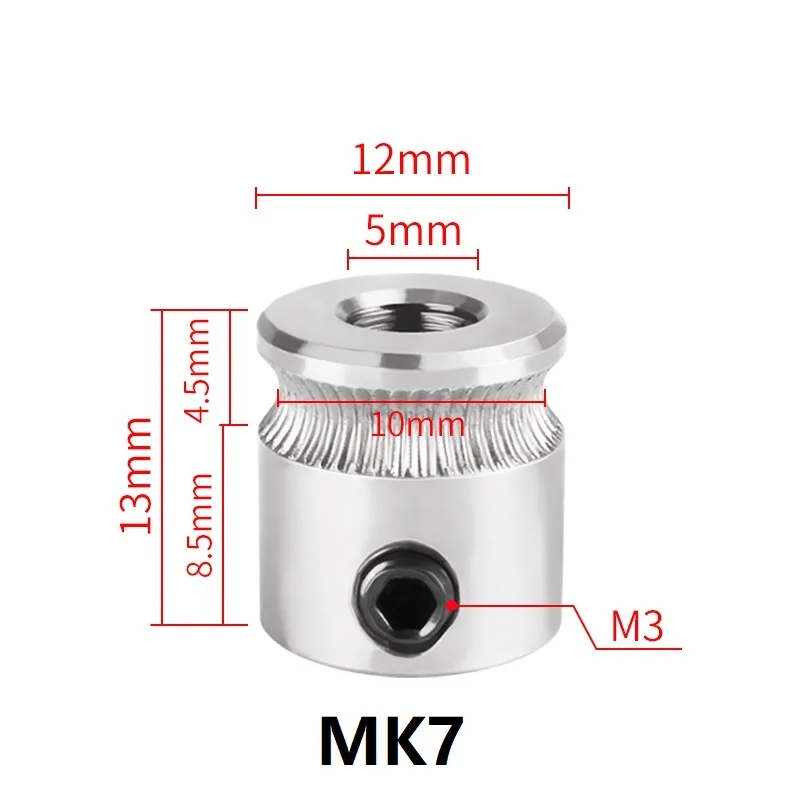 2vnt MK8 MK7 Finansuojančiojo Pavarų Pagimdė 5mm Ekstruderiu Skriemulys M4 Varžtu Naudoti 3D Spausdintuvą, Štampavimo Ratų 1.75 mm 3.0 mm Kaitinimo Nuotrauka 3
