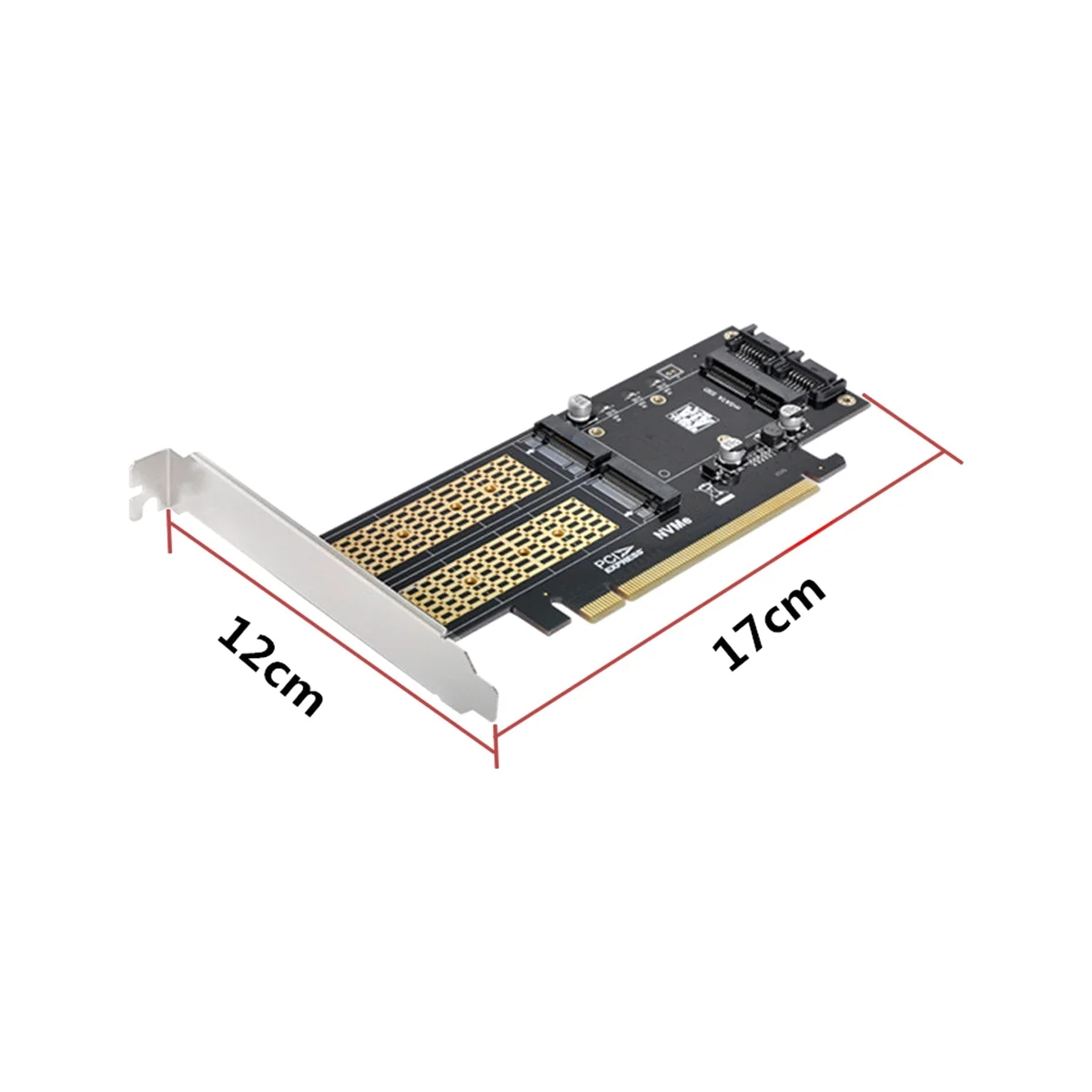 3 1. Stalinis Kompiuteris Riser Card PCIE X16 M. 2 M Klavišą NVME SSD+2 M. B Klavišą, SATA SSD+MSATA SSD Adapteris Nuotrauka 4