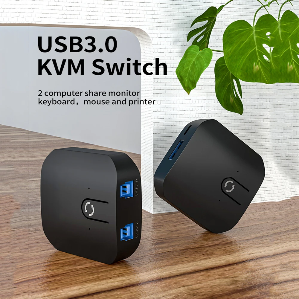 2 in 1 USB 3.0 KVM Switch 1080P HD Capture Langelį Bendrinimo Monitorius, Spausdintuvas, Klaviatūra, Pelė, 2.0 USB KVM Splitter Nuotrauka 0