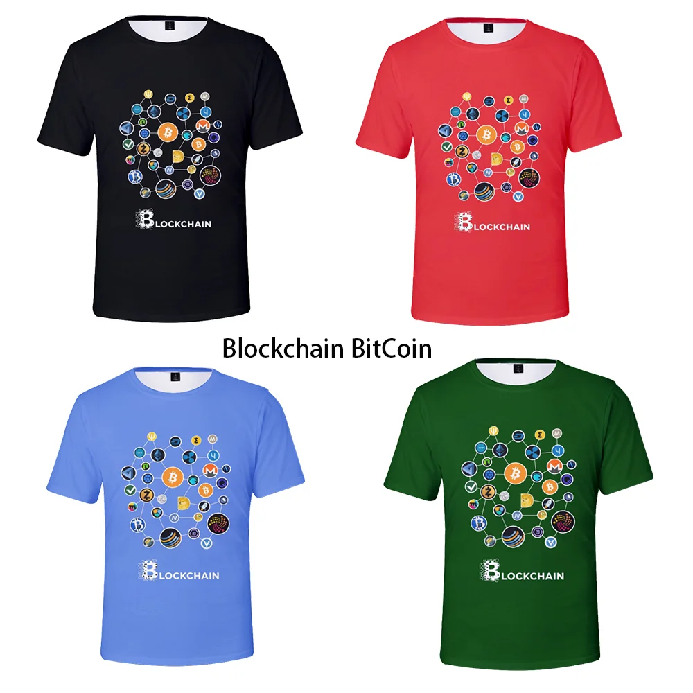 2022 naujas Blockchain Litecoin Ripple Ethereum Cryptocurrency T Marškinėliai unisex Populiarus Tee harajuku vasaros T-marškinėliai vyrams, viršuje tees Nuotrauka 0