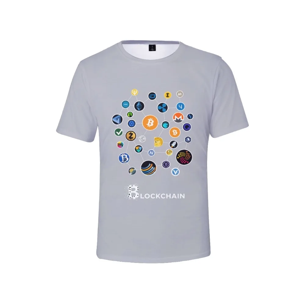 2022 naujas Blockchain Litecoin Ripple Ethereum Cryptocurrency T Marškinėliai unisex Populiarus Tee harajuku vasaros T-marškinėliai vyrams, viršuje tees Nuotrauka 4