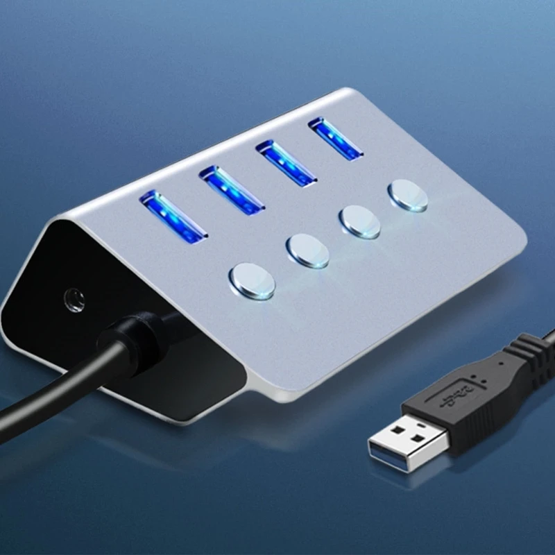 Universalus USB Hub Multi-port USB 3.0 Spiltter Adapterio Kabelį Didelės Spartos USB Duomenų centro Expander su Atskiras Jungiklis Nuotrauka 4
