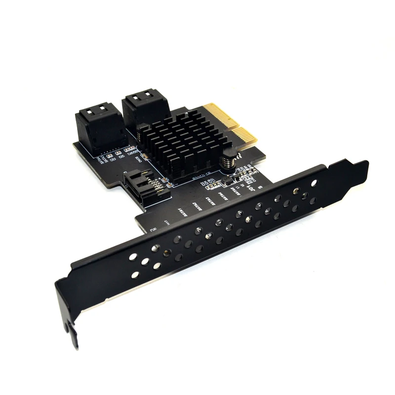 JMS585 chip 5 uostai SATA PCIe 3.0 išplėtimo Plokštę 4X Gen 3 PCI express, SATA Adapteris SATA 3 Keitiklis su Heatsink for HDD NAUJAS Nuotrauka 1