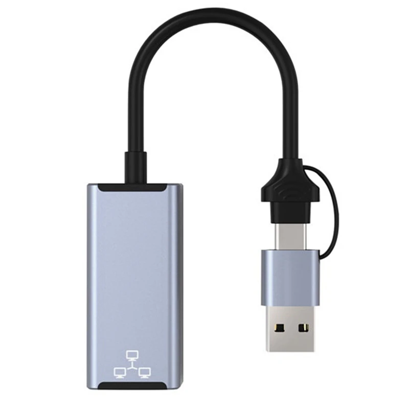 1 Gabalas Tinklo plokštė USB Tipas-C RJ45 1000Mbps Tinklo Adapteris, Skirtas Desktop Laptop Nuotrauka 2