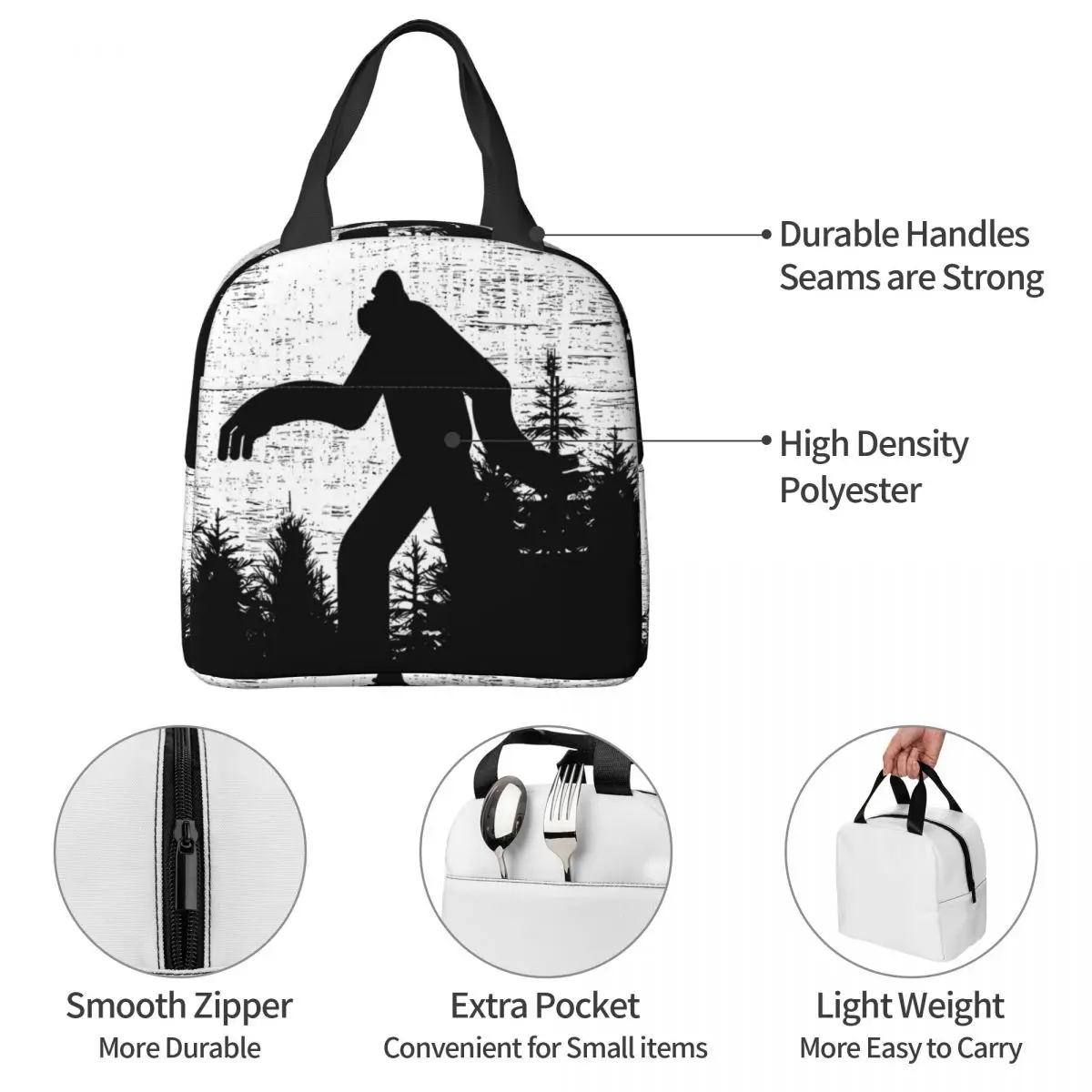 Helovinas Grunge Kostiumas Modelio Aušintuvas Priešpiečių Dėžutė Bigfoot Sasquatch Alpinizmo Šilumos Izoliacija Nešiojamų Maisto Maišą Nuotrauka 3