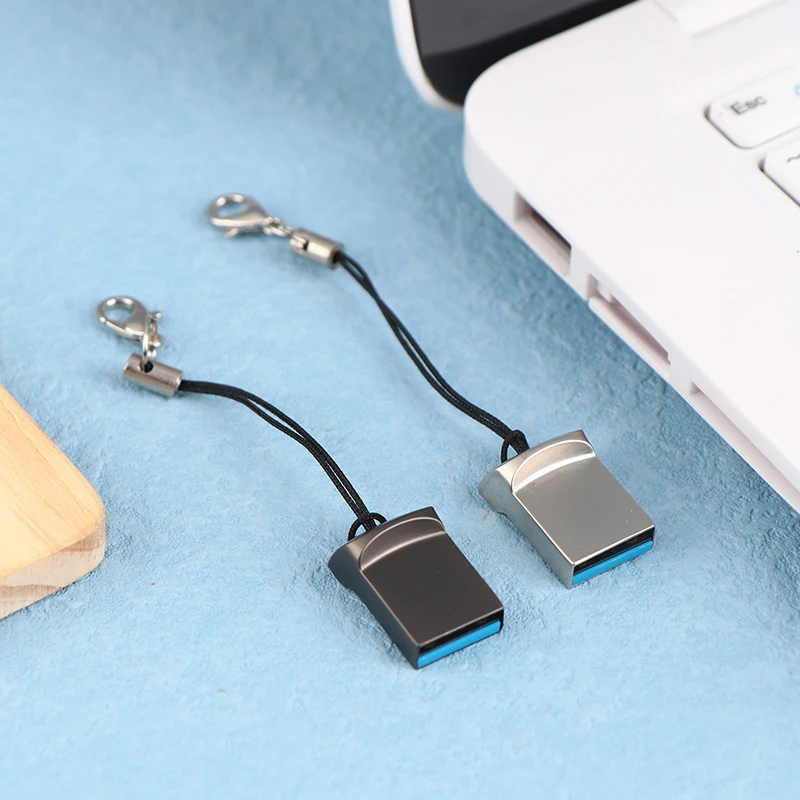 Mini Metalo USB2.0 128G 64GB 32GB 16GB 8GB USB Flash Diskai Pen Drive, Memory Stick Su Virve, U Disko Stilius Kūrybos Dovanos Nuotrauka 1