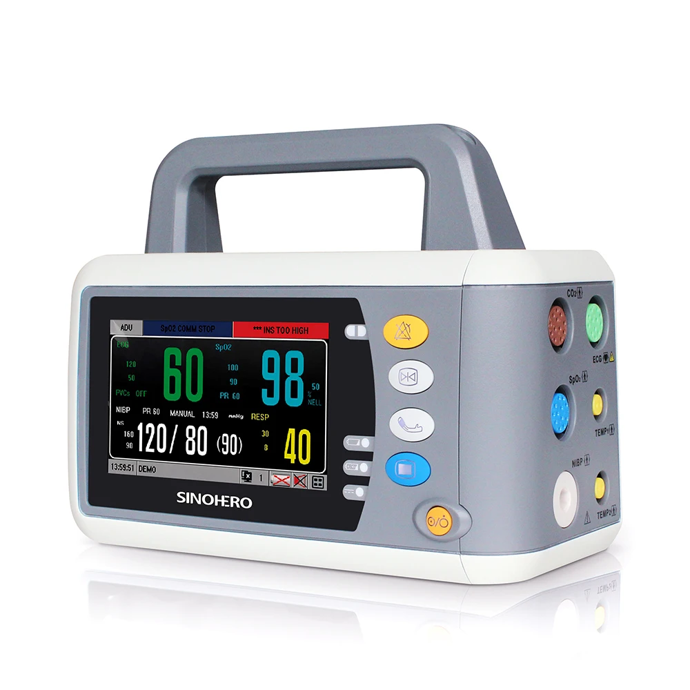 Pigūs Holter Multi-parametras, Greitosios pagalbos Nibp Spo2 Ekg Etco2 Jutiklinis Ekranas Paciento Monitoriaus Nuotrauka 2