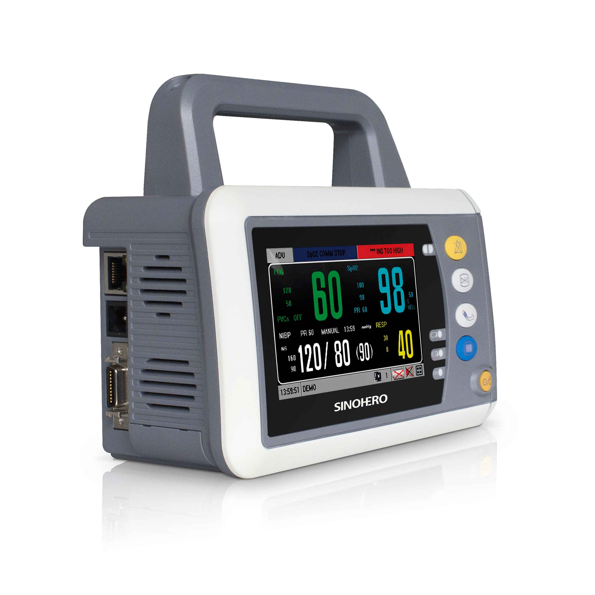 Pigūs Holter Multi-parametras, Greitosios pagalbos Nibp Spo2 Ekg Etco2 Jutiklinis Ekranas Paciento Monitoriaus Nuotrauka 5