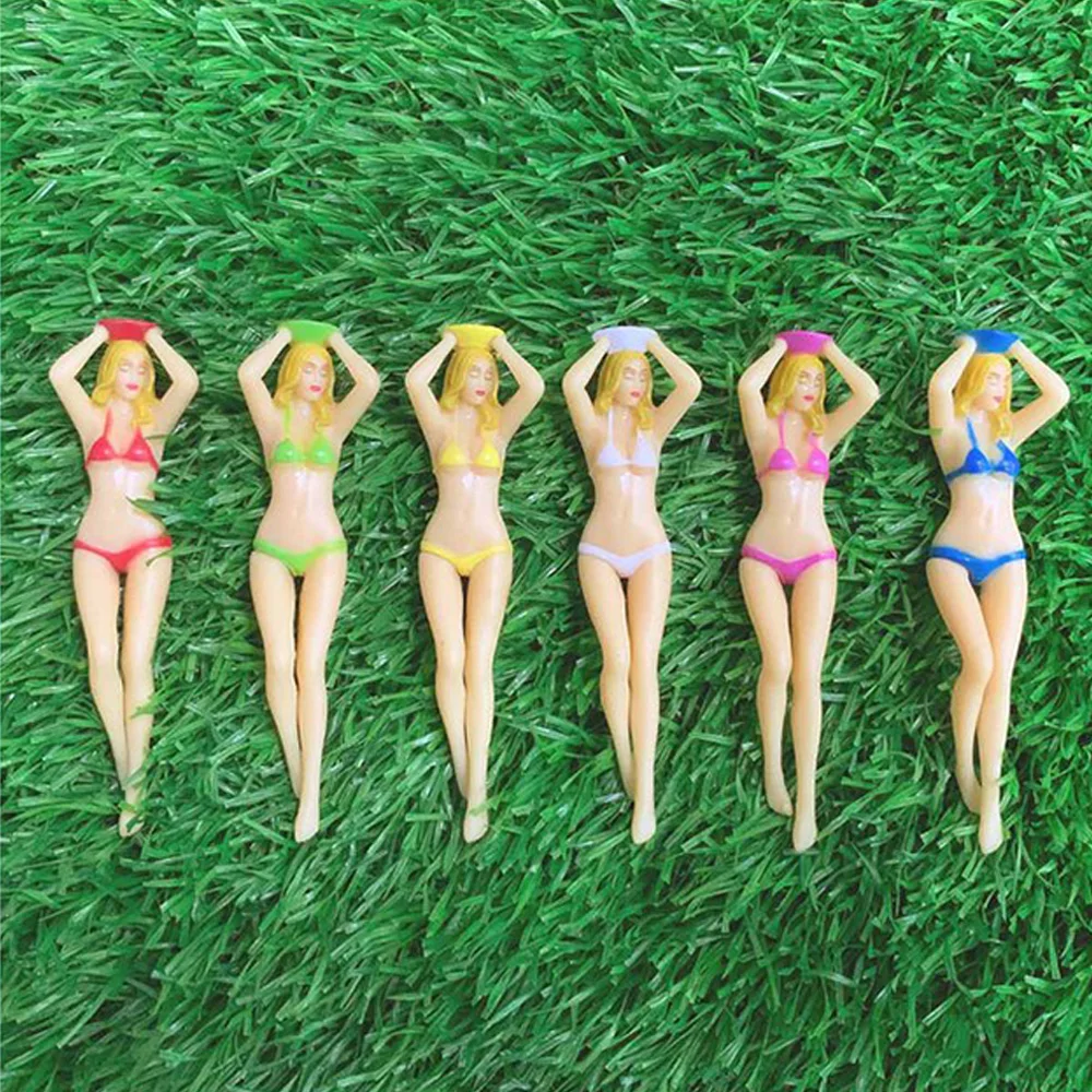 6Pcs/Pak Moterų Plastiko Golfo Tees Priedai Dydis 76mm(3inch) Seksualus Bikini Trišakius Dovanų Naujausias Dizaino Plastiko Golfo Tees Nuotrauka 0