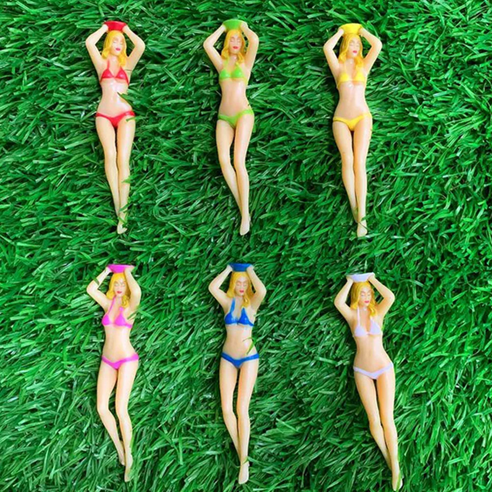 6Pcs/Pak Moterų Plastiko Golfo Tees Priedai Dydis 76mm(3inch) Seksualus Bikini Trišakius Dovanų Naujausias Dizaino Plastiko Golfo Tees Nuotrauka 1