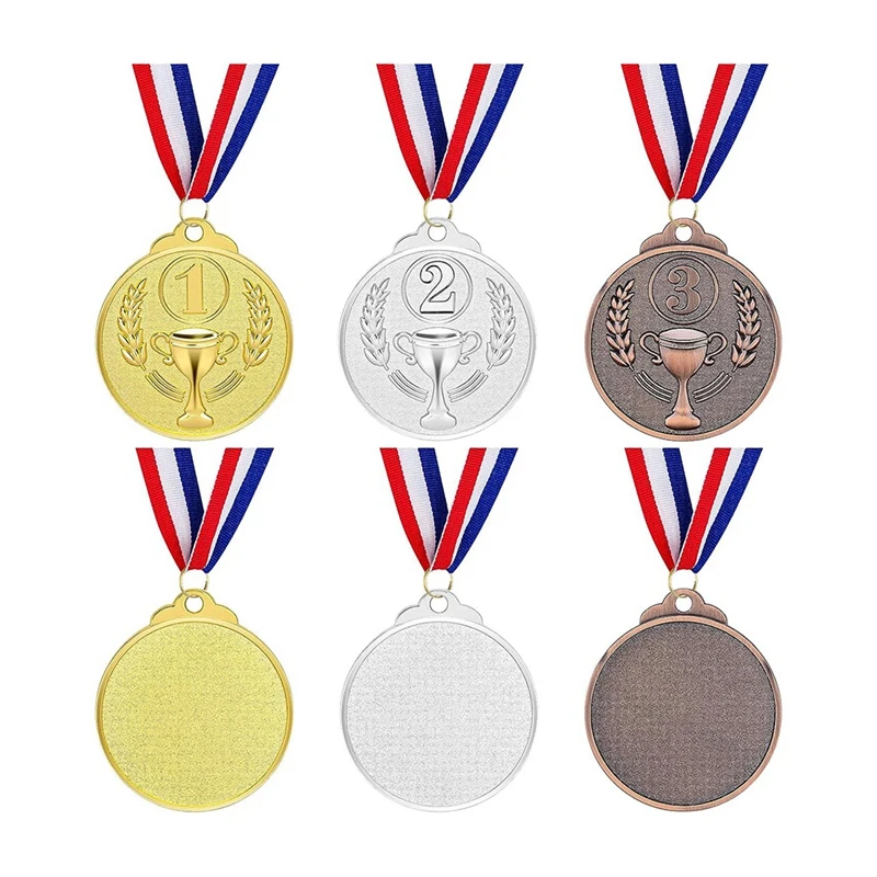 30Pcs Sudarymo Medalių, Aukso, Sidabro ir Bronzos Medalių Laimėtojas Apdovanojimai 1 2 3 Prizų Konkursai Nuotrauka 1