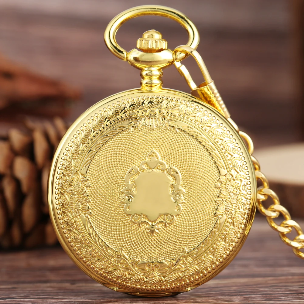 Retro Aukso Shield Vyrų Mechaninė Kišenėje Žiūrėti Romėniškais Skaitmenimis Dial Antikvariniai Stilingas, Prabangus Kišenėje Pakabukas Laikrodis Vyras Nuotrauka 0