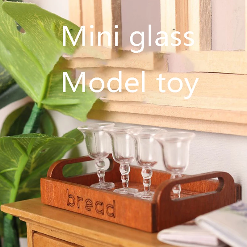 4PCS 1/12 Miniatiūriniai Lėlių Vyno Butelio Stiklo Modelis BJD Lėlių Virtuvės Restoranas Dekoro Priedai Žaislas Nuotrauka 2