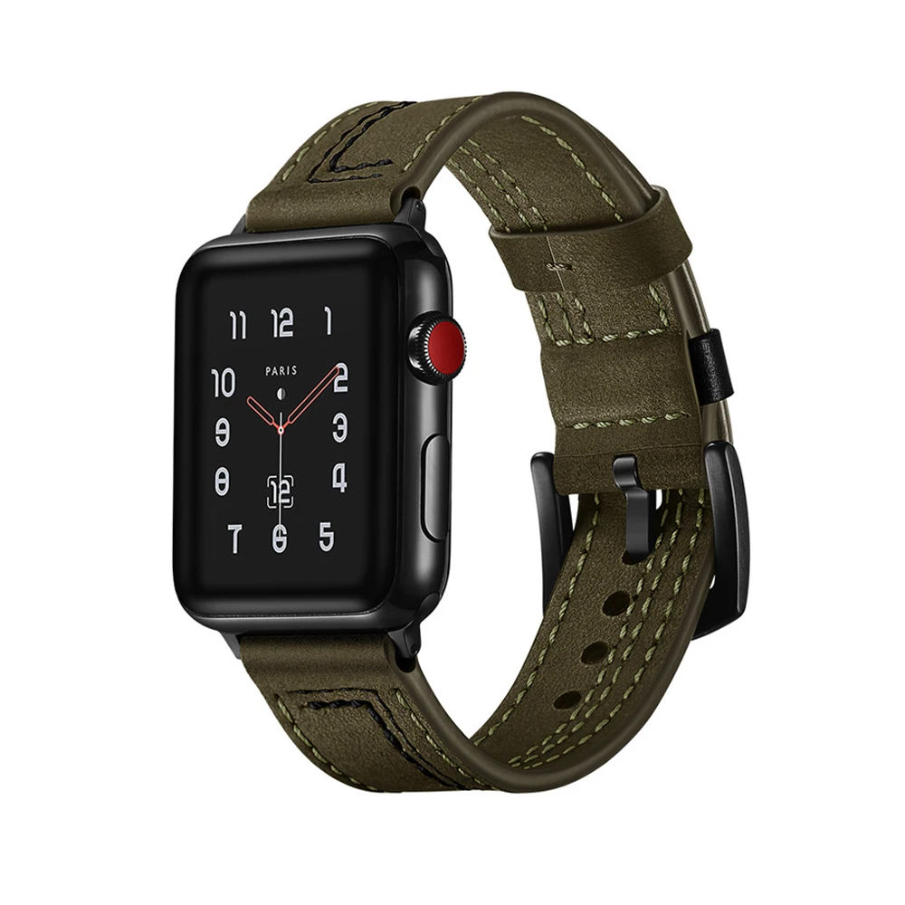 Odinis dirželis, Apple watch band 44mm 40mm 45mm 41mm 42mm/38mm natūralios Odos watchband apyrankę iWatch series 5 4 3 se 6 7 Nuotrauka 2