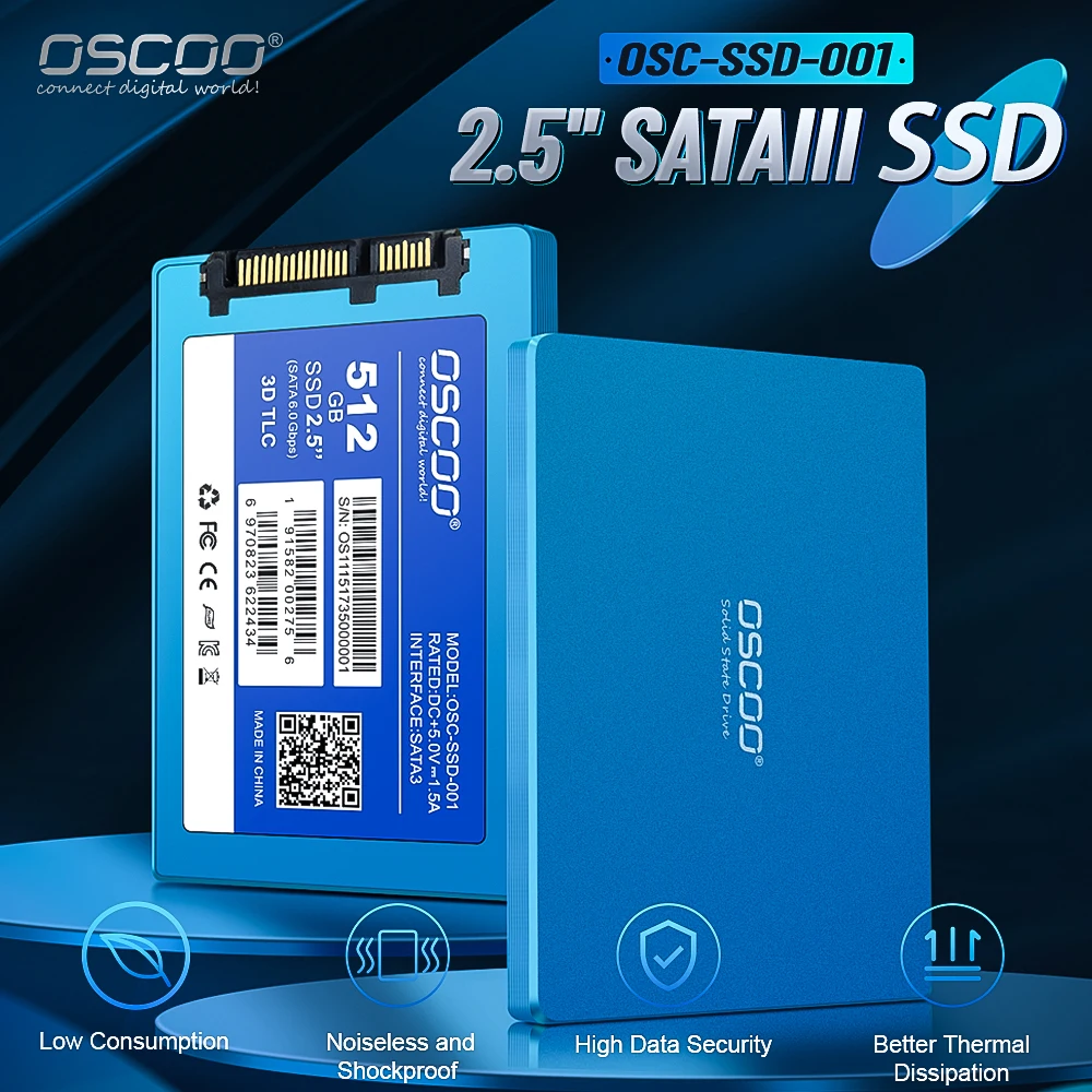 OSCOO SSD Diskas HDD 2.5 Standusis Diskas 1 tb SSD 2T 512 GB 128 GB 256 GB SATA3 Disko Vidinis Kietasis Diskas Nešiojamas Kompiuteris Nuotrauka 0