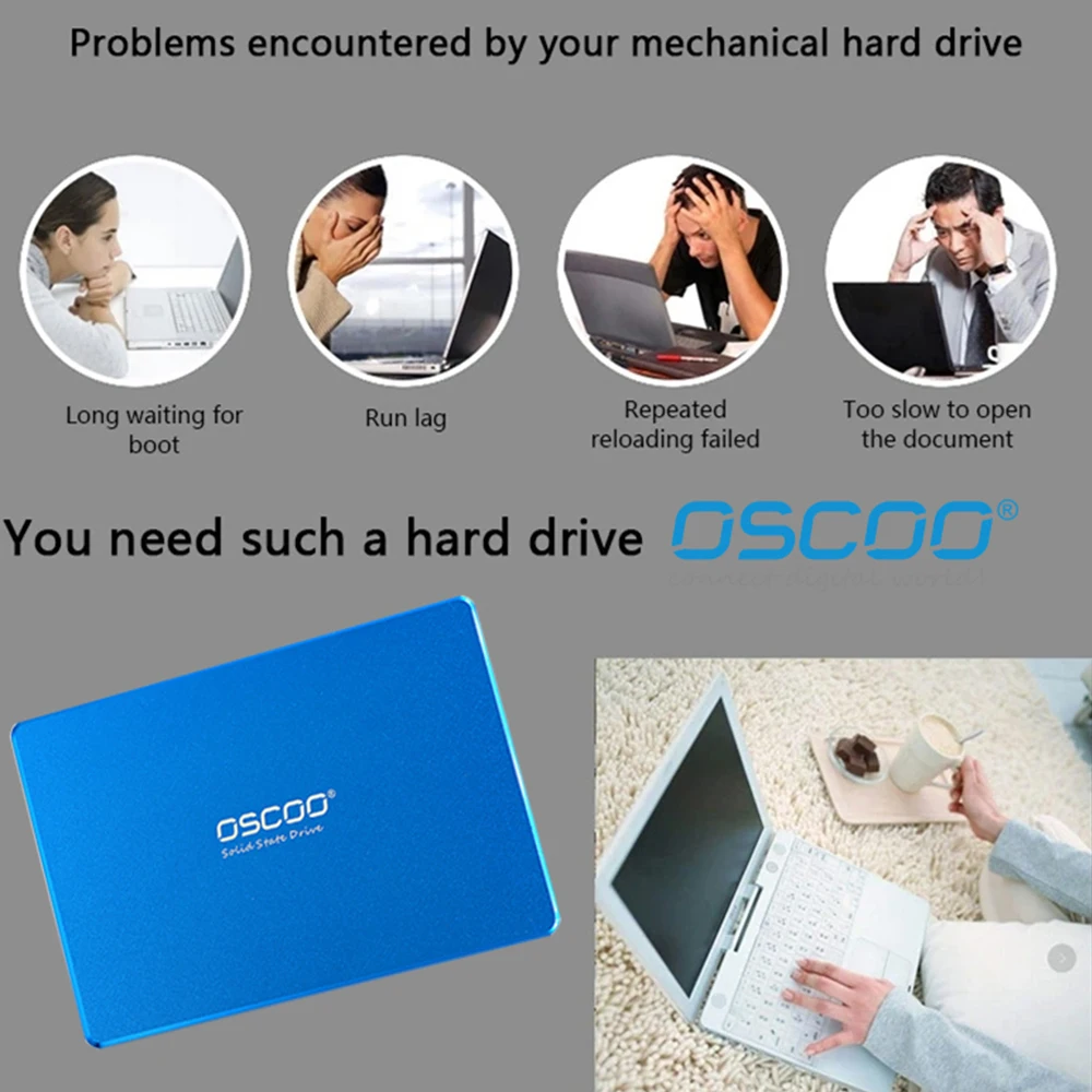 OSCOO SSD Diskas HDD 2.5 Standusis Diskas 1 tb SSD 2T 512 GB 128 GB 256 GB SATA3 Disko Vidinis Kietasis Diskas Nešiojamas Kompiuteris Nuotrauka 4