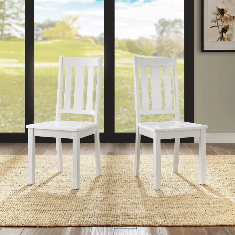 Geriau Namai ir Sodai Bankston Valgomojo Kėdės, 2, Baltos spalvos kėdė Nuotrauka 4