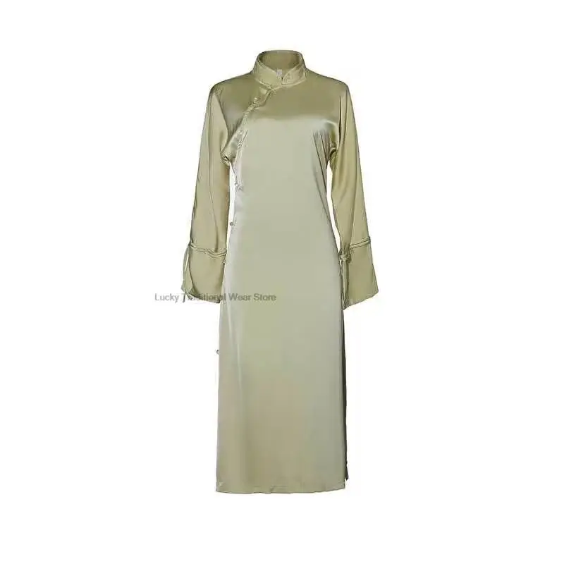 Kinijos Vintage Stiliaus Suknelė Tradicinių Satino Cheongsam Suknelė Qipao Elegantiškas Šalis Suknelė Rytų Qipao Elegantiškas Liaudies Šokių Suknelė Nuotrauka 2