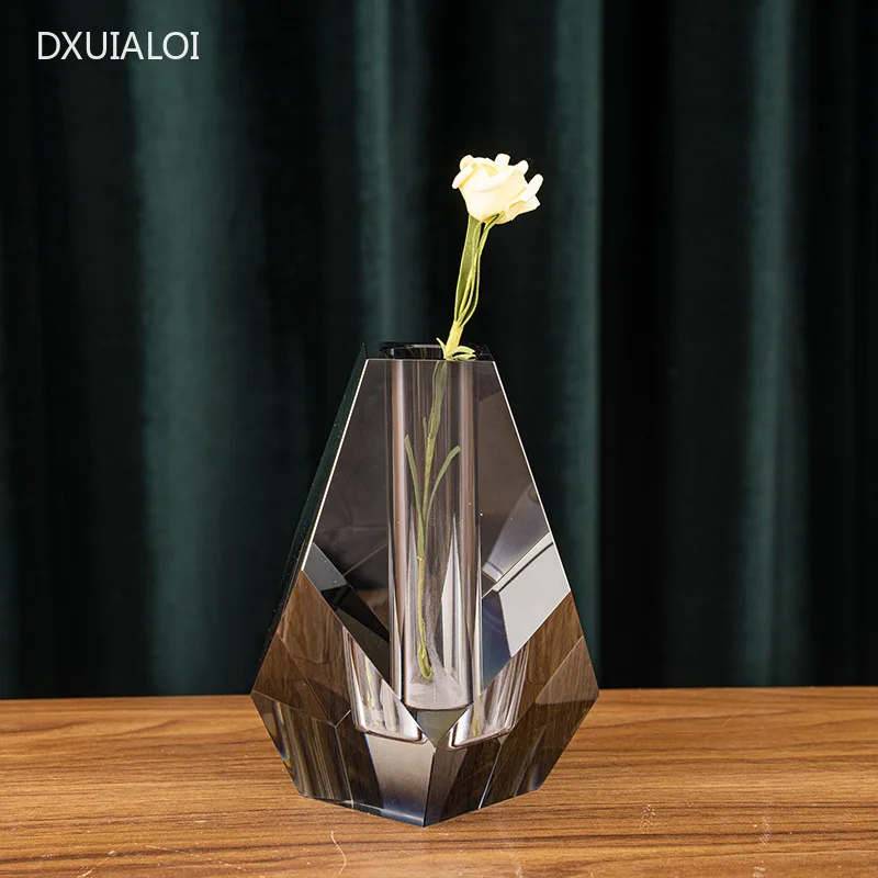 Modernus minimalistinis krištolo vaza Gėlių organų Interjero Dizainas Apdailos Office papuošalų, Namų dekoro priedai Stiklo Vaza Nuotrauka 0