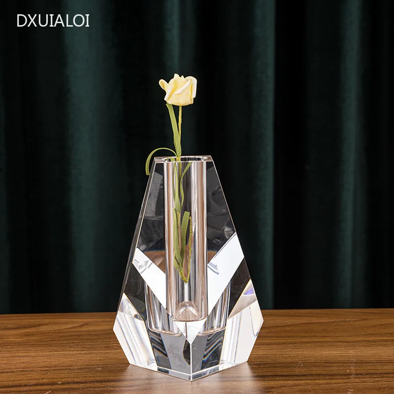 Modernus minimalistinis krištolo vaza Gėlių organų Interjero Dizainas Apdailos Office papuošalų, Namų dekoro priedai Stiklo Vaza Nuotrauka 1